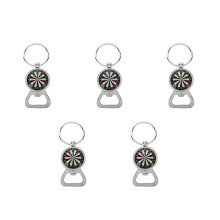 5St Kleine Metalen Dartbord Keychains Met Bieropener En Hanger