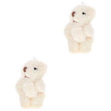2Pièces Ours Jointé Miniature Beige Accessoire Décor Maison Mini