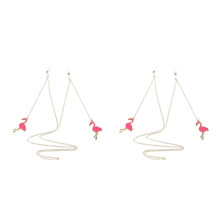 2Pièces Branchée Pour Lunettes Pendentif Flamant Rose