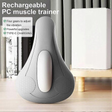 (Black White) Pelvic Floor Muscle Trainer 4 Modes Massage Repair Cushion USB Rechargeable