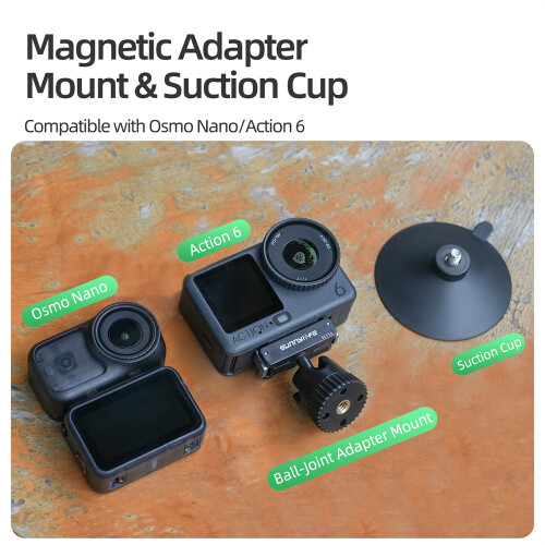 For DJI Nano/Action 6 Quick-Release Ball-Joint Suction Cup Adapter Mount 1