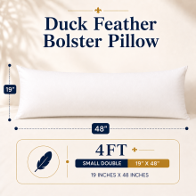 (Small Double 4ft) Bolster Pillows Duck Feather & Down Full Body Maternity Support Pillow All Sizes