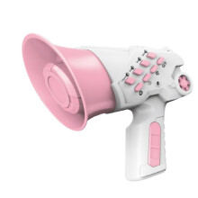 Tragbares Megaphon-Lautsprecher-Sirenen-Bullhorn-Spielzeug, Multi-Stimmenwechsler-Streich-Handlautsprecher-Megaphon Rosa