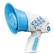 Tragbares Megaphon-Lautsprecher-Sirenen-Bullhorn-Spielzeug, Multi-Stimmenwechsler-Streich-Handlautsprecher-Megaphon Blau