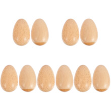 10Pièces Instruments Percussion Œufs En Bois Beige Pour Jeux D’enfants