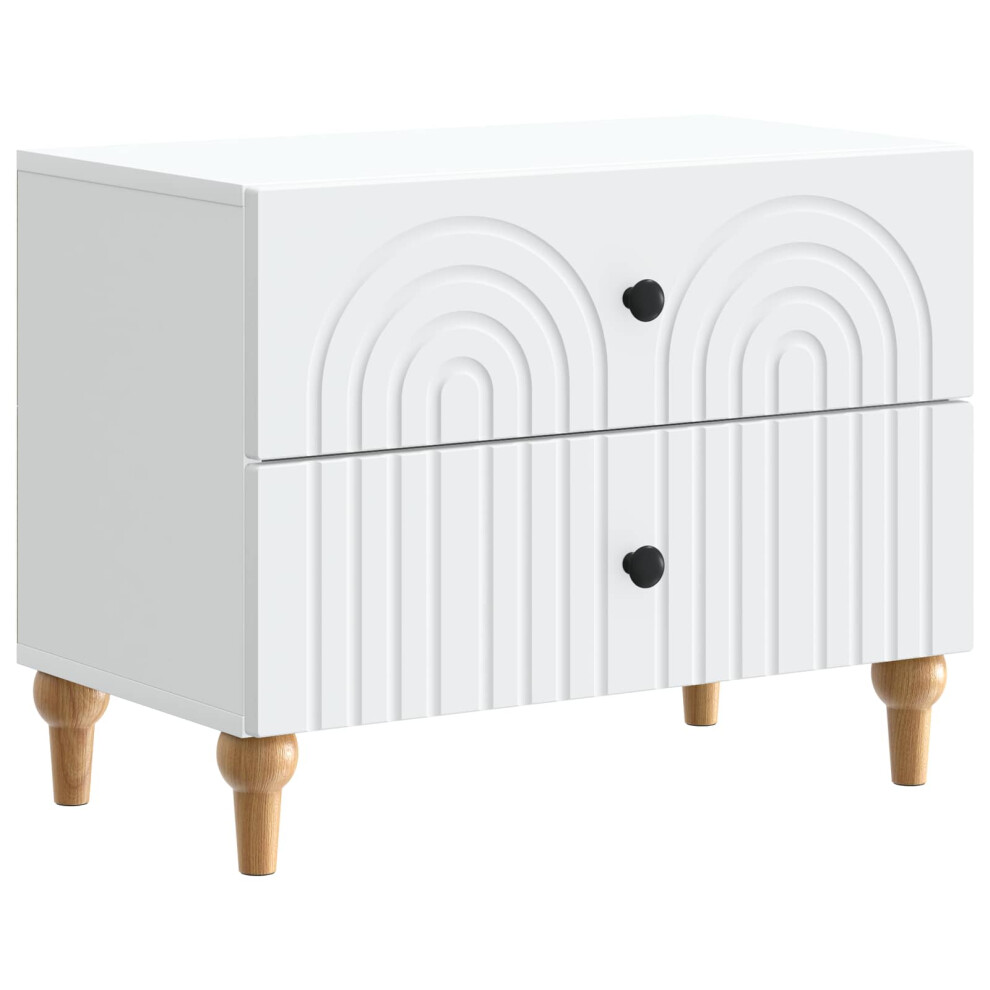 Vidaxl Bedside Cabinet 62 X 34.5 X 48 Cm Engineered Wood White