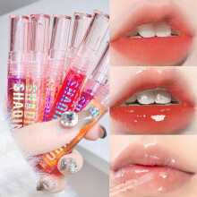(4pcs) 4 PCS Water-gloss Mirror Jelly Lip Gloss Moisturizing Lips Shimmer Lip Tint Lip Care Oil