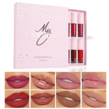 (2ml*12) 12Pcs/set Matte Lip Gloss Hot Kiss Lip Glaze Mirror Liquid Lip Honey Long Lasting Lip Oil High Pigment Fine Flash Moisturizing Lipstick