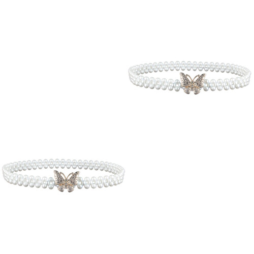2St Witte Parel Taille Ketting Met Elegantie Avond 1