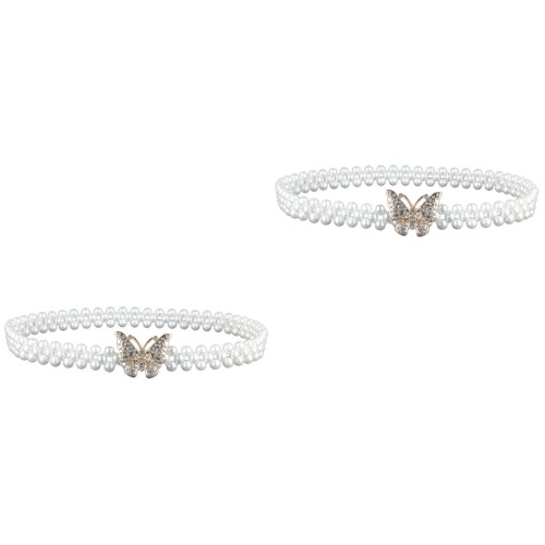 2St Witte Parel Taille Ketting Met Elegantie Avond 2