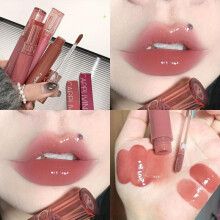 (Matches the image) Waterproof Mirror Jelly Lip Glaze 6 Colors Water-light Lip Gloss Long Lasting Moisturising Glossy Red Tint Lips Makeup Cosmetics