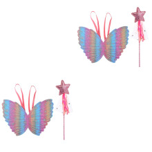 4St Roze Creatieve Kinderen Met Elegante Vleugels En Feeënstok