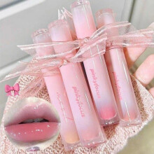 (Matches the image) Mirror Water Lip Gloss Waterproof Lasting Non-stick Cup Nude Red Jelly Lipstick Lip Makeup For Women Cosmetics