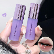 (Matches the image) Lip Gloss Sexy Purple Red Mirror Water Lip Glaze Moisturizing Jelly Long Lasting No Sticky Liquid Lipstick