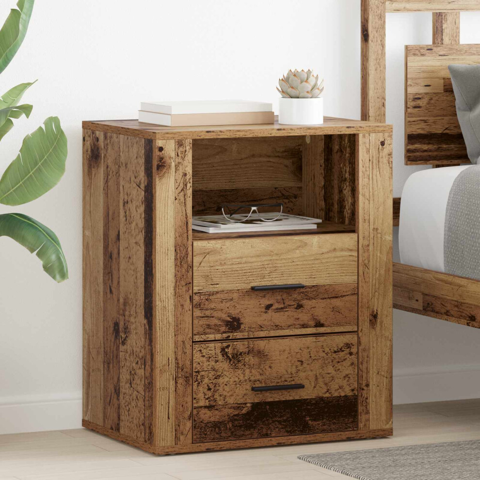 Vidaxl Bedside Cabinet Old Wood 35 X 50 X 60 Cm Engineered Wood