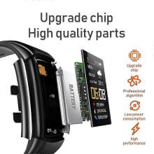 (dark blue) Fitness Bracelet Ip67 Waterproof Sports Fitness Tracker Blood Pressure Heart Pedometer Smart Band Watch For Android Ios