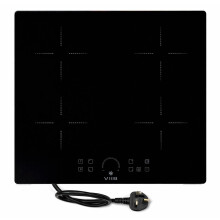 VIIB Induction Hob 60cm, 4 Zone Electric Cooktop, 2800W Built-In Hob with Plug, Touch Control, Booster Function, Child Lock, Timer, Auto Shut-Off, Bl