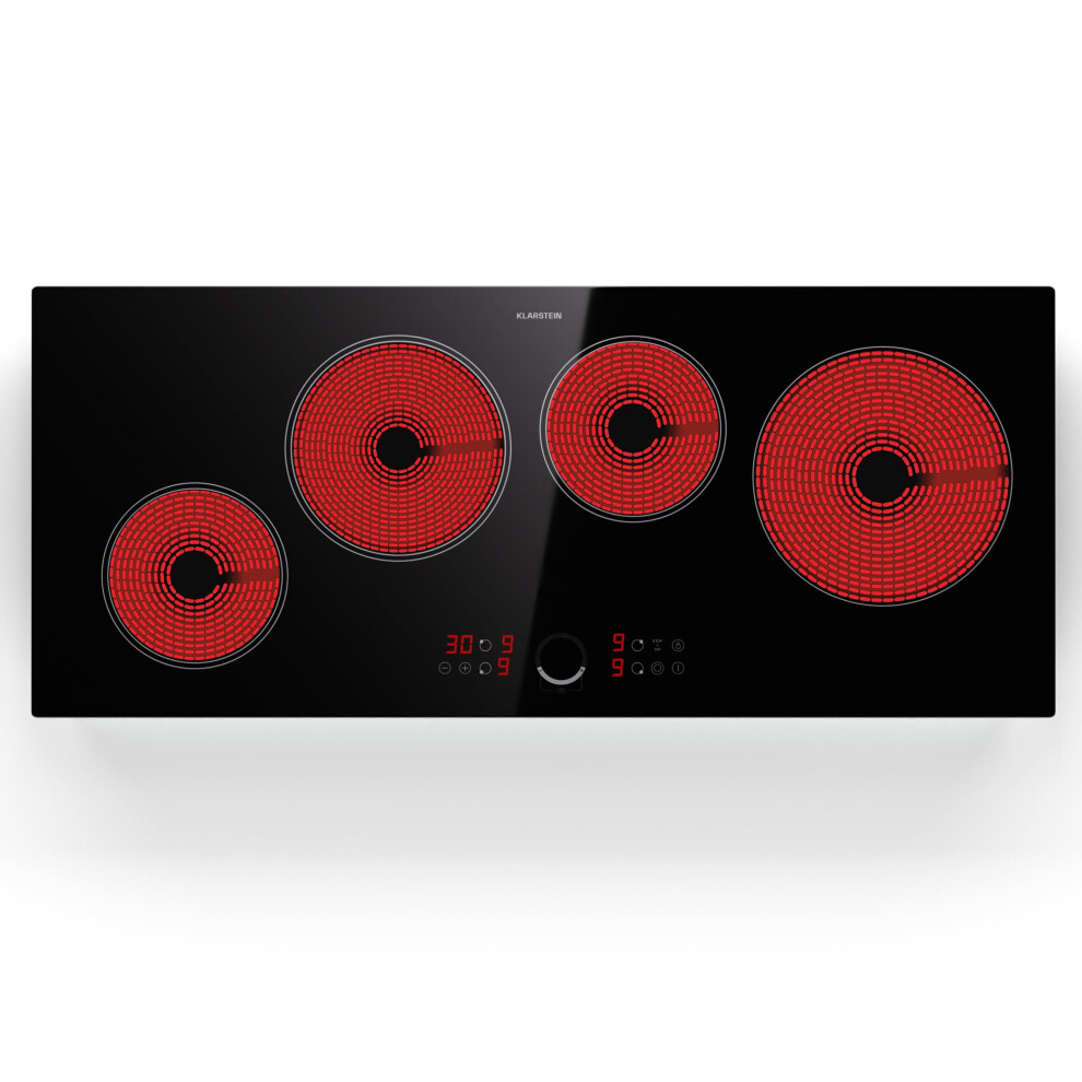 Klarstein Induction Hob, 6500W Cooker, 4 Ring Electric Pan Plate, Buil