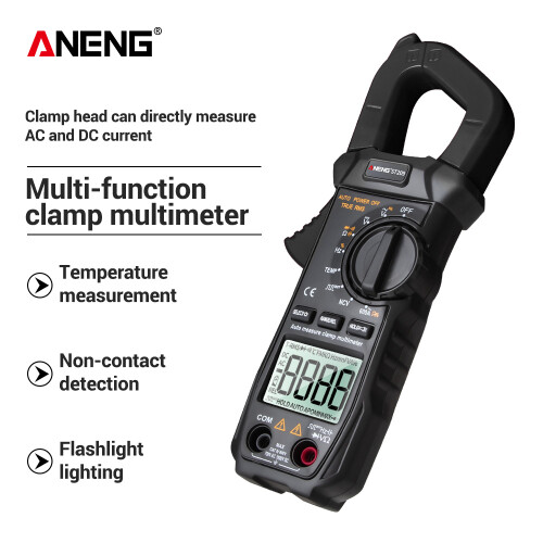 (red) High Precision Auto Range Digital Ammeter Clamp AC DC Universal Multimeter