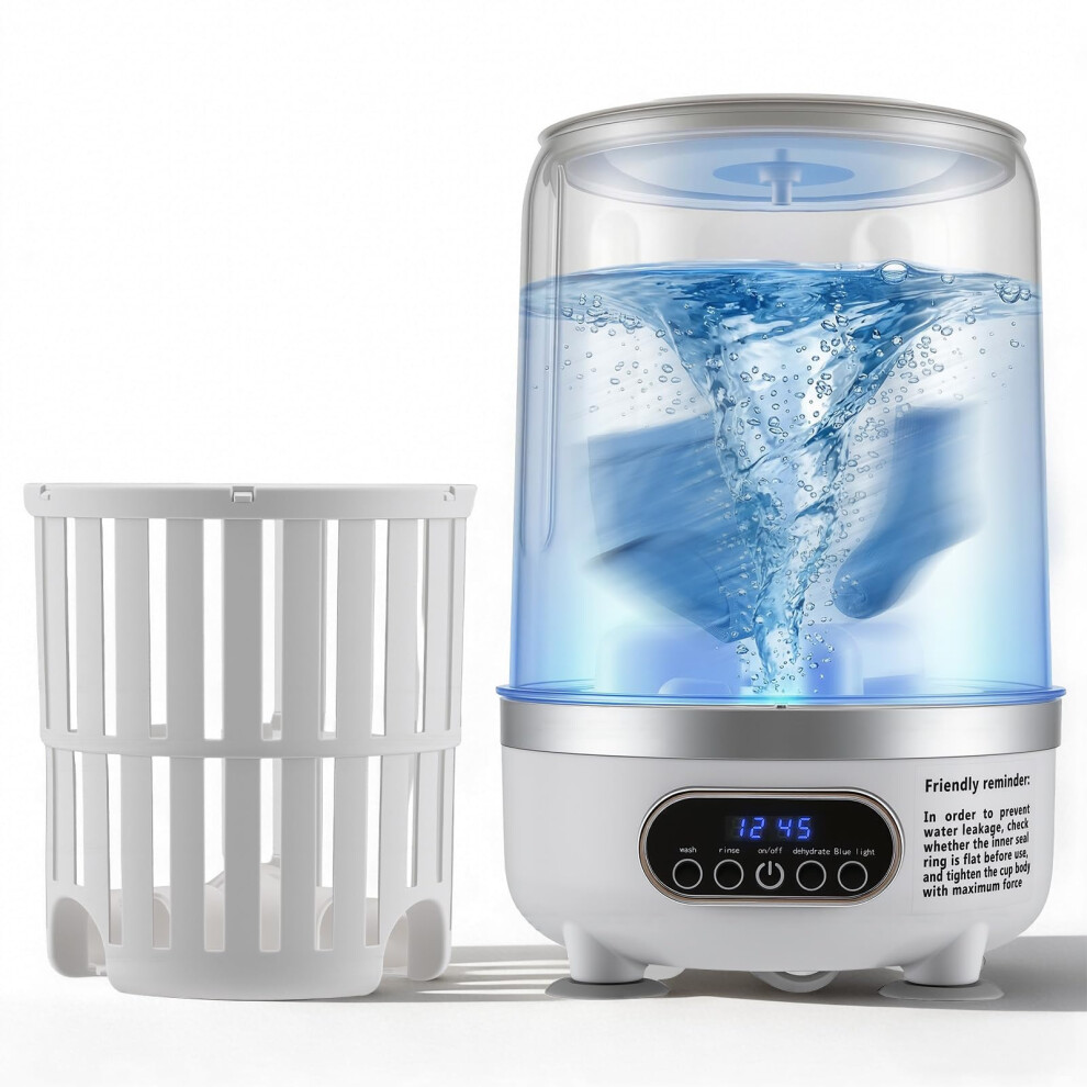 Dumenix Portable Mini Washing Machine, 3L Compact Underwear & Socks Washer Wit