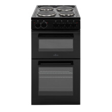 Willow WE50TSB 62L Freestanding Electric Cooker, 50cm Wide Twin Cavity