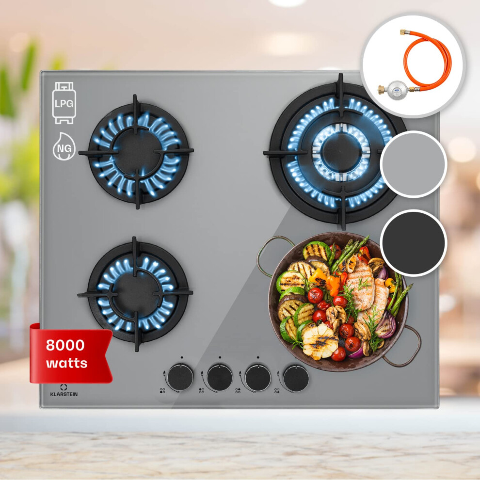 Klarstein Built-In Gas Stove For Propane Gas Bottle, 4 Burners, Kitche