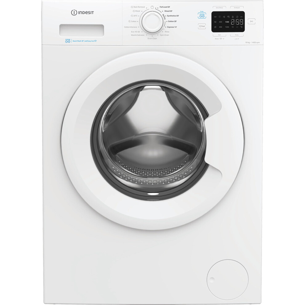 Indesit Push&Go Ip 1046 Push&Go Uk 10Kg Washing Machine With 1400 Rpm - White