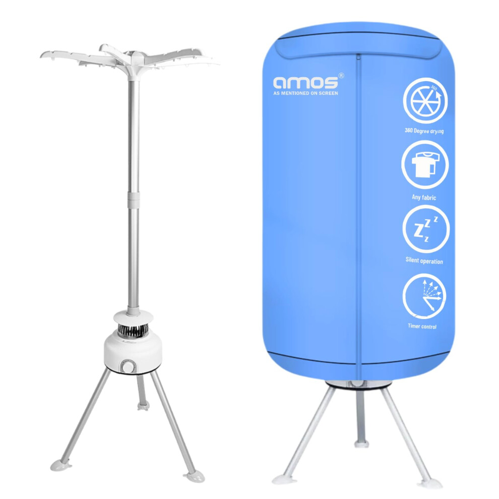 Amos Eezy Dry Pod Heated Electric Clothes Dryer 10Kg Capacity 1000W In