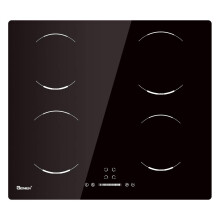 GIONIEN Induction Hob 60cm,4 Burners Electric Cooktop, 4 Zone Cooker, Child Lock,Black Ceramic Glass,Bulit in Worktop,Timer,Auto Switch Off,6400W,GIB
