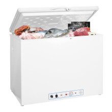 SMETA Gas Freestanding Chest Freezer, 2 Way Fridge 240V/Propane for Campervan, Caravan, Garage, Motorhome, 191L, -12C-0C White with Lock