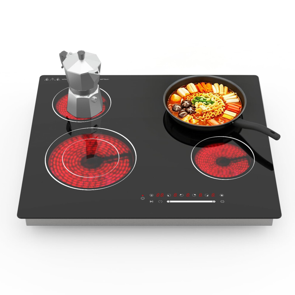 Gveyajo Ceramic Hob 6700W, Built-In 4 Zones Electric Hob, 60Cm Electri
