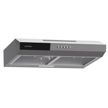Klarstein Contempo 60 Under Cabinet Hood, 60cm Cooker Hood with 200 m³/h Airflow, LED Lighting, Energy Class C, Aluminium Grease Filters, Recirculati