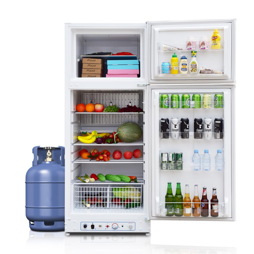 Smeta Gas Fridge Freezer 380L, 2 Way 240V Propane Refrigerator, 93L Fr