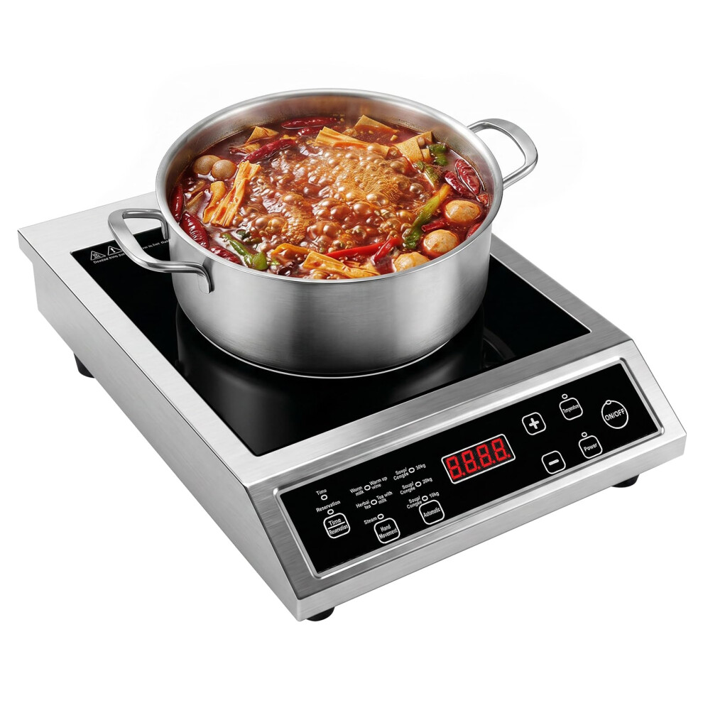 Jaogaus 3500W Commercial Single Induction Cooker, Heavy Duty Touch Control Hob