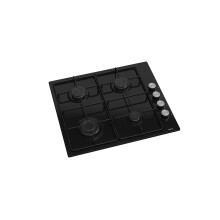 Ferre EL056-60cm Built-in Black Gas Hob, 4 Burners, Flame Failure Protection, Black, 60cm, NG/LPG Convertible, Built in