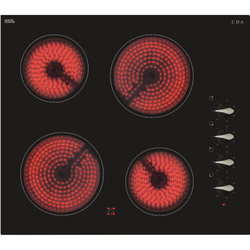 CDA CDA 60cm 4 Zone Rotary Control Ceramic Hob
