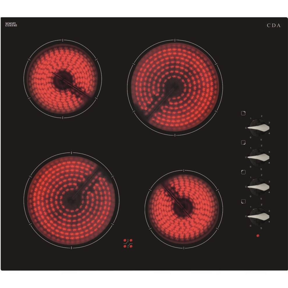 Cda 60Cm 4 Zone Rotary Control Ceramic Hob
