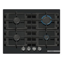Bosch, Series 4, PNP6B6K40, 60cm Gas Hob with 4 burners, Front control