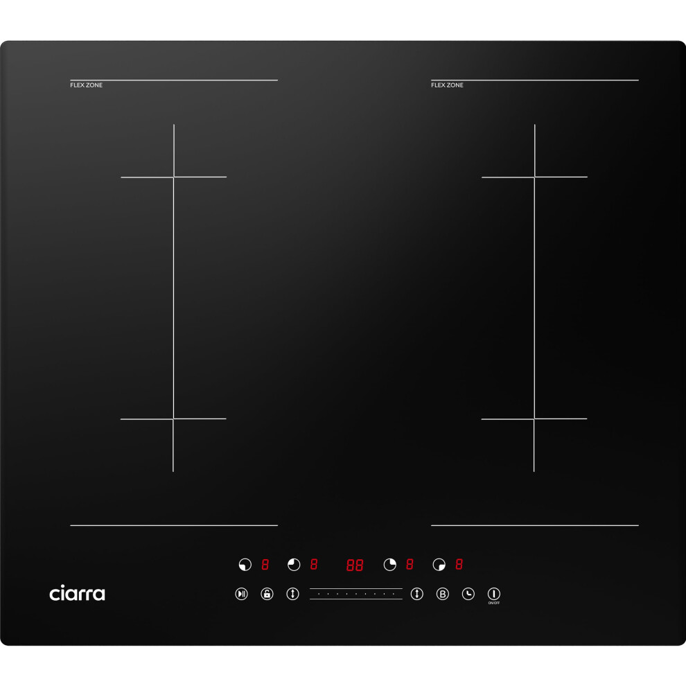 Ciarra Cbbih4bff 4 Zone Built-In Induction Hob With Two Flex Zones Pow