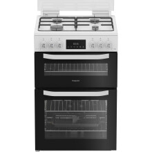 Hotpoint HTG6GDCW 60cm wide Single Oven Gas Cooker - White