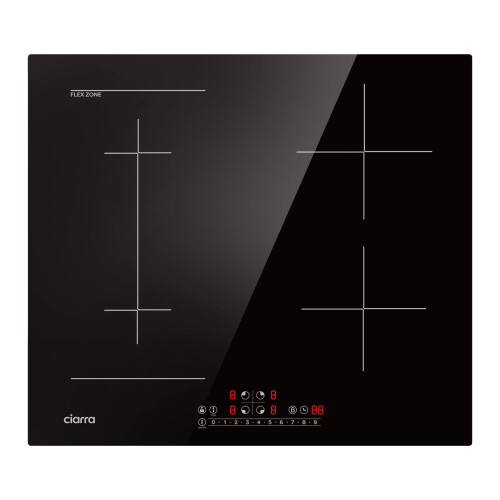 CIARRA 60cm 4 Zone Induction Hob Flex Zone 7200W Built-in No Plug CBBIH4BF