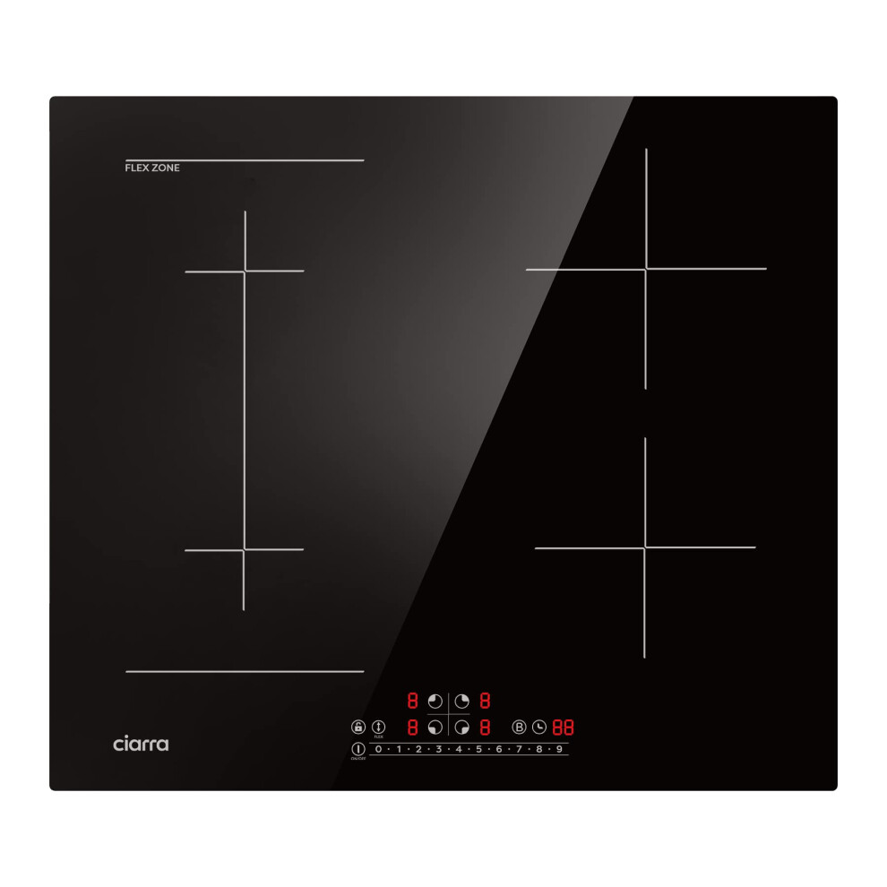 Ciarra Cbbih4bf 7200W Built-In Induction Hob 4 Zones With Boost Functi