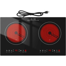 WABK 3600W Electric Cooktop - 2 Burner Portable Hot Plate with 9 Heat