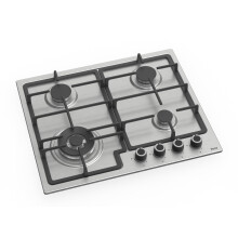 Ferre EL015/W - 60cm Built-in Gas Hob - Stainless Steel Body - Cast Iron Pan Supports- Wok Burner