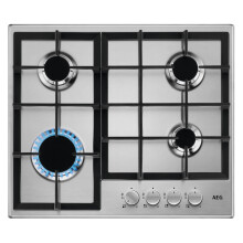 AEG 3000 Slim line Gas Hob 60cm, 4 Cooking Zones HGE64200SM, Cast Iron