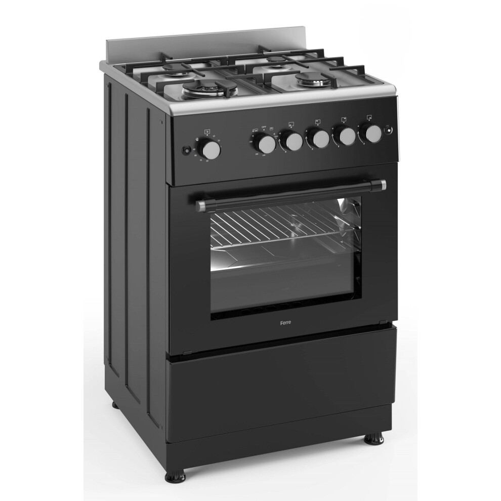 Ferre F6ts40gf-Ibl-W 60Cm Freestanding Gas Cooker With Wok Burner And