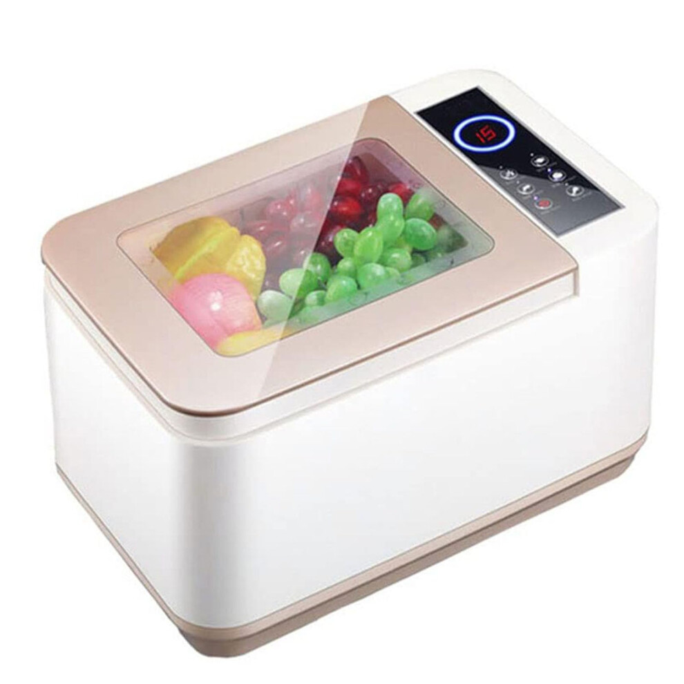 10L Ultrasonic Vegetable Washer Machine with Drain Basket, Portable Fr