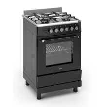 Ferre F6IP40E6-IBL-W 60cm Freestanding Dual Fuel Cooker With Wok Burner Digital Timer & Turbo Fan - Black