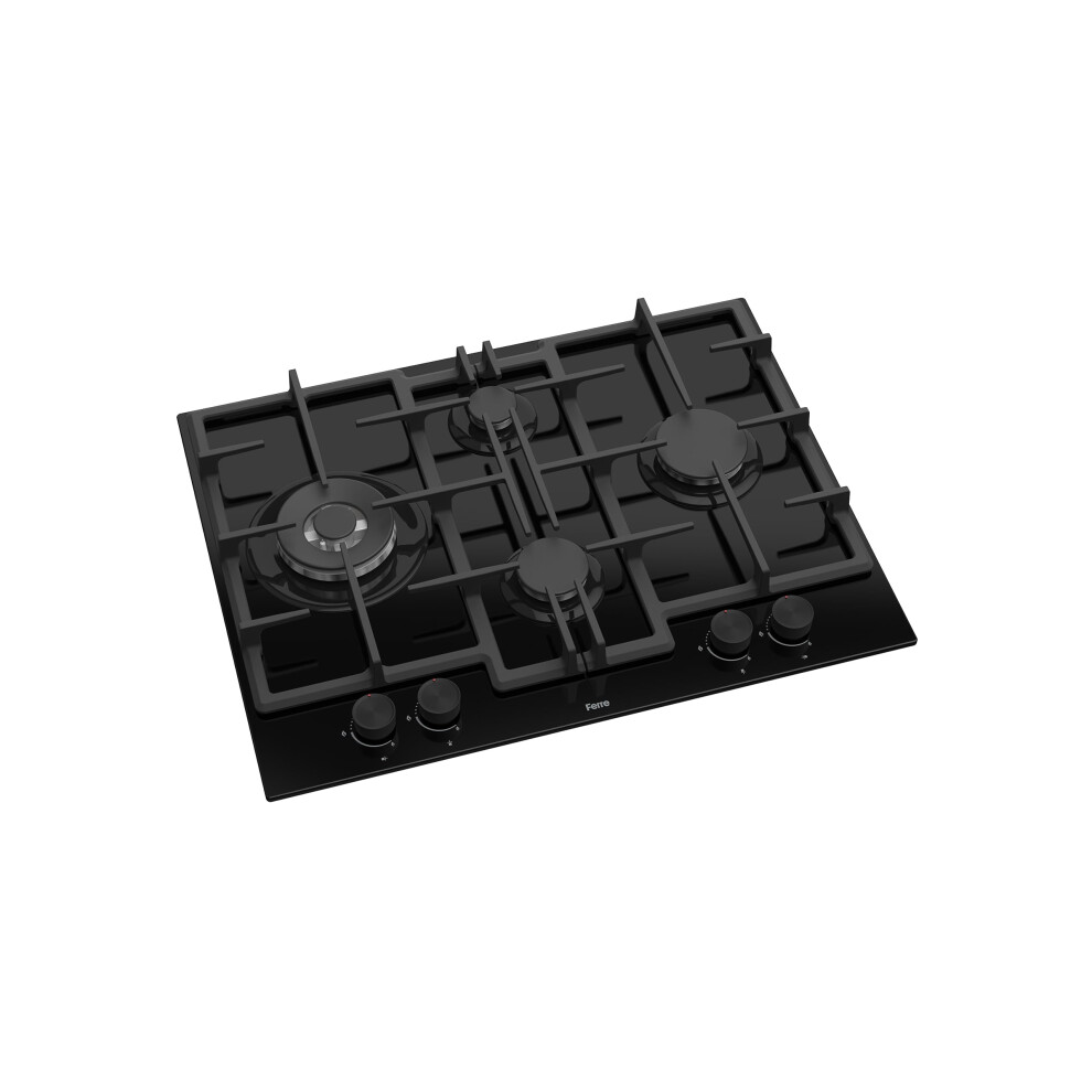 Ferre Ed075w - 65Cm Built-In Gas Hob - 4 Burners - Cast Iron Pan Suppo
