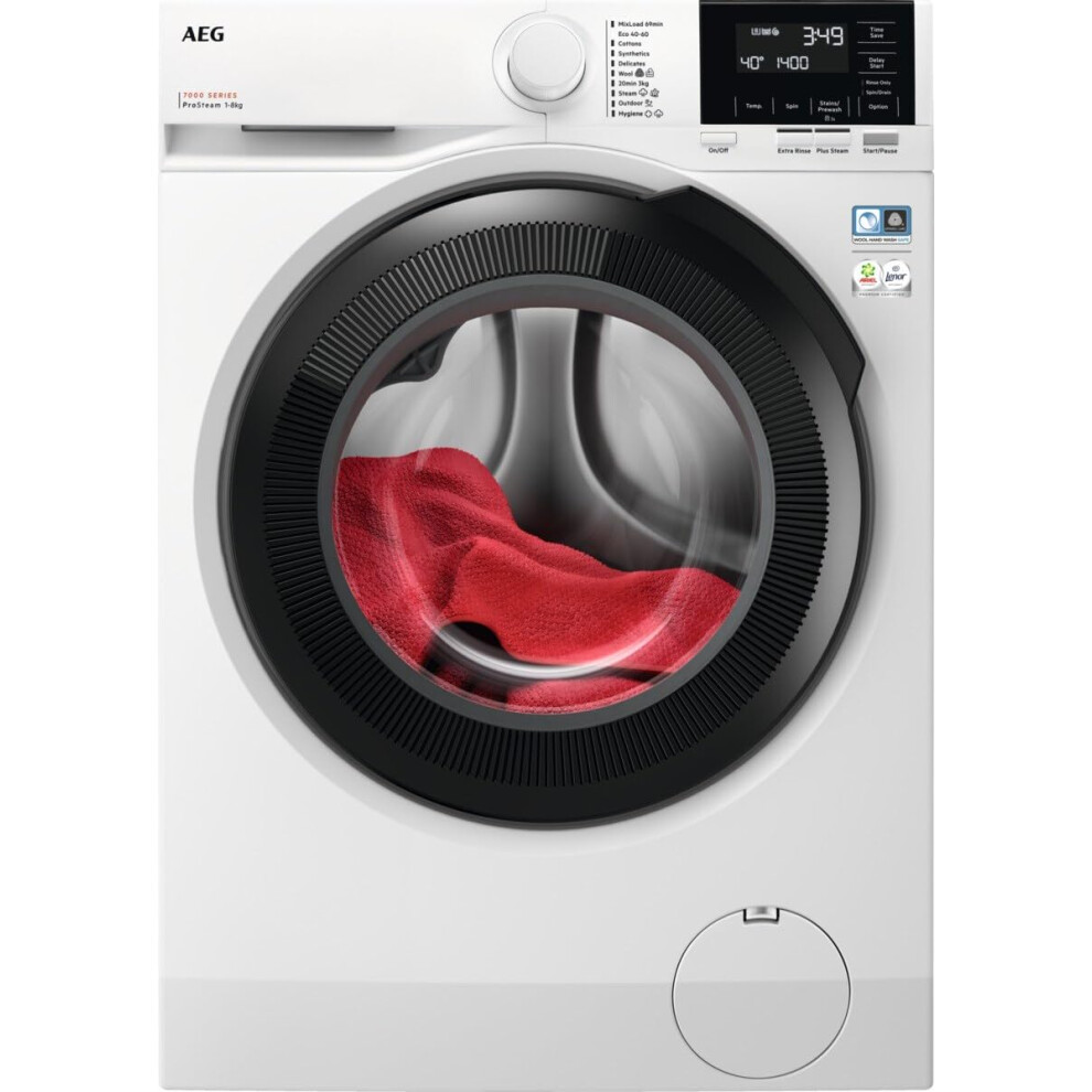 Aeg 7000 Series Freestanding Washing Machine 8 Kg, 1400 Rpm Spin, Lfsr